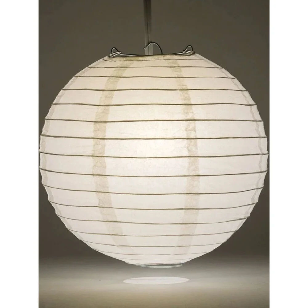 NWT Round Paper Lantern Pendant Lamp in White Cozy Clean Classic Minimalist
